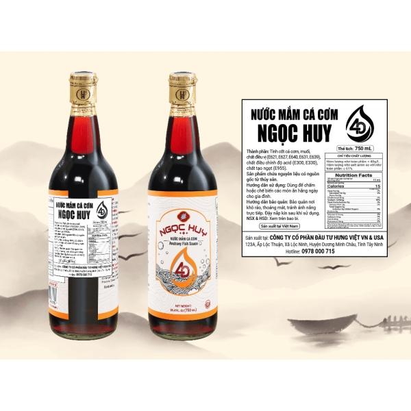 Nước Mắm Ngọc Huy 40 Độ Đạm Chai 750ml