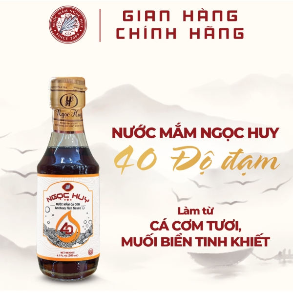 Nước Mắm Ngọc Huy 40 Độ Đạm Chai 200ml