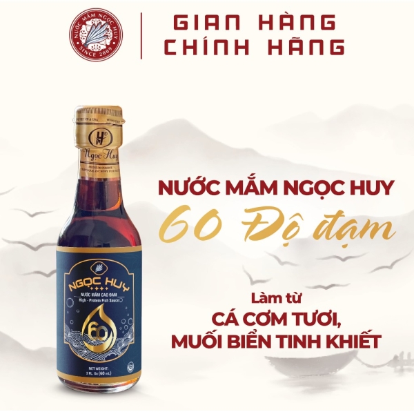 Lốc Nước Mắm Ngọc Huy 60 Độ Đạm 6 chai x 60ml