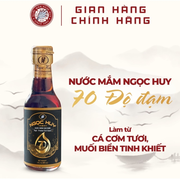 Lốc Nước Mắm Ngọc Huy 70 Độ Đạm 6 chai x 60ml