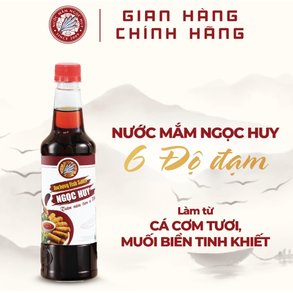 Nước Chấm Cá Cơm Ngọc Huy 6 Độ Đạm - Chai 500ml