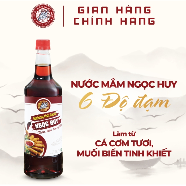 Nước Chấm Cá Cơm Ngọc Huy 6 Độ Đạm 1 Lít