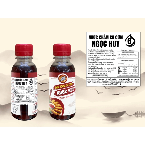 Lốc Nước Mắm Ngọc Huy 6 Độ Đạm 6 Chai x 100ml