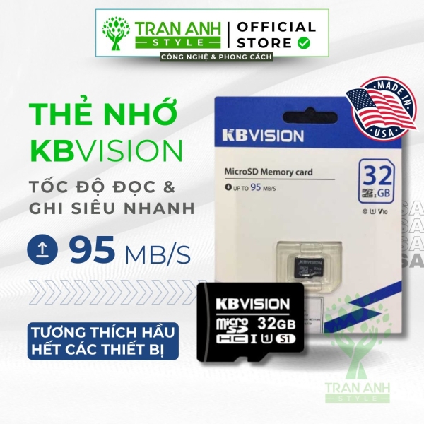 Thẻ Nhớ KBvision 32GB Micro SD Tốc Độ Đọc Siêu Cao - Chuyên Dùng Cho Điện Thoại, Máy Ảnh, Camera