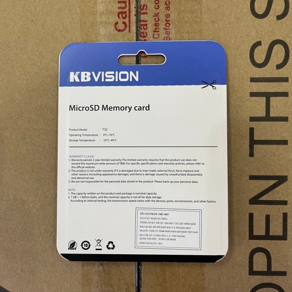 Thẻ Nhớ KBvision 32GB Micro SD Tốc Độ Đọc Siêu Cao - Chuyên Dùng Cho Điện Thoại, Máy Ảnh, Camera