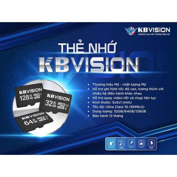 Thẻ Nhớ KBvision 32GB Micro SD Tốc Độ Đọc Siêu Cao - Chuyên Dùng Cho Điện Thoại, Máy Ảnh, Camera