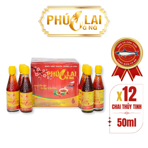 Nước mắm Phúc Lai Cà Ná loại đặc biệt - 12 chai thủy tinh 50ml