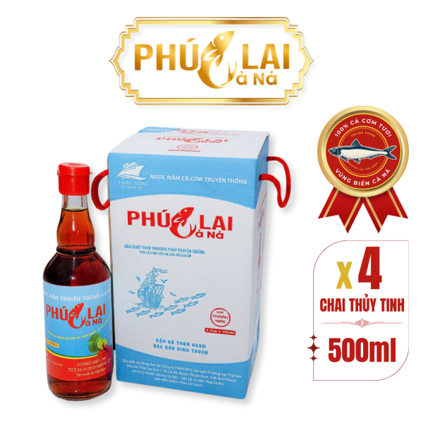 Nước mắm Phúc Lai Cà Ná loại thượng hạng - 4 chai thủy tinh 500ml