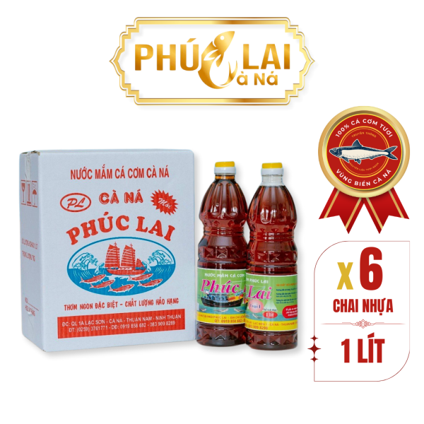 Nước mắm Phúc Lai Cà Ná loại 1 - 6 chai nhựa 1 Lít