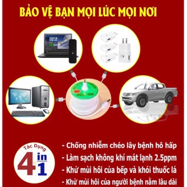 Máy ION Lọc Không Khí Eco G9 - Khử Mùi Hiệu Quả Bảo Vệ Sức Khỏe