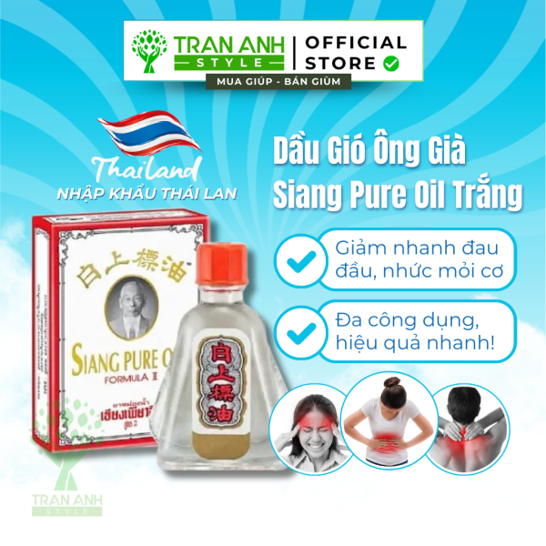 Dầu Gió Ông Già Siang Pure Oil Thái Lan Trắng (chai 10ml)