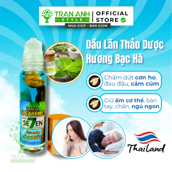 Dầu gió Herb Oil Spearmint Se7en Thái Lan