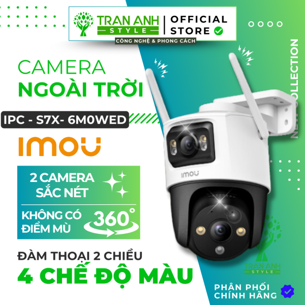 Camera Ngoài Trời IMOU Cruiser Dual 6MP IPC-S7XP-6M0WED Wifi - 2 Camera 0 góc mù tích hợp AI