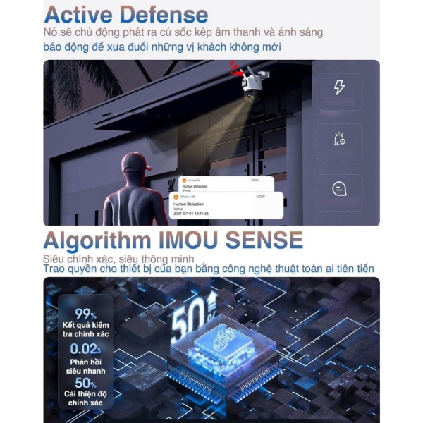 Camera Ngoài Trời IMOU Cruiser Dual 6MP IPC-S7XP-6M0WED Wifi - 2 Camera 0 góc mù tích hợp AI