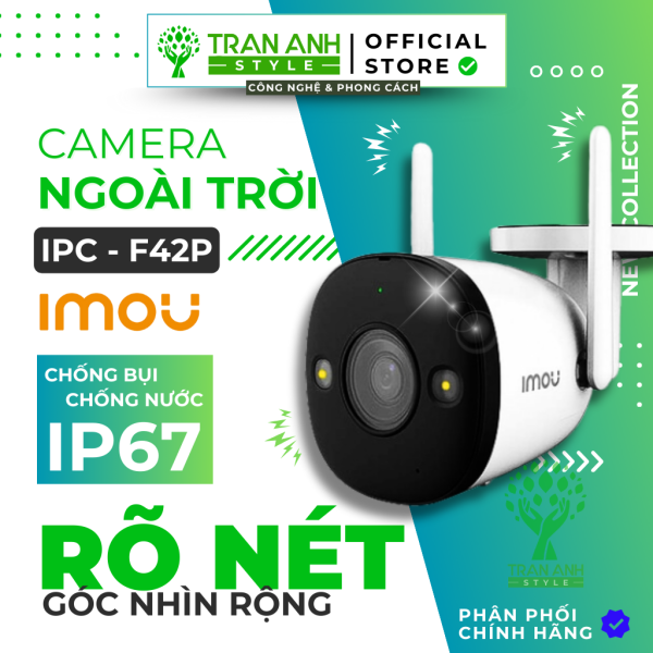 Camera Ngoài Trời IMOU IPC-F42P 4MP - Có Mic Ghi Âm, Hỗ Trợ Wifi Hotspot, Chống Nước Chống Bụi