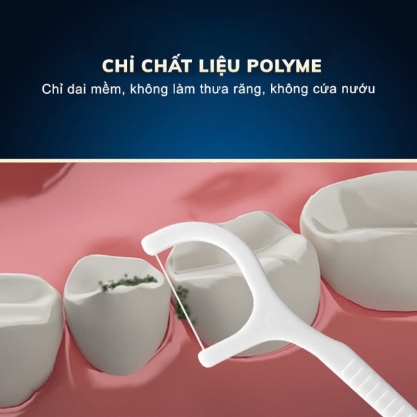 Hộp 50 Tăm Chỉ Nha Khoa Dental Flossers Vệ Sinh Kẽ Răng Chân Nướu Chuyên Dụng - Tiệt Trùng