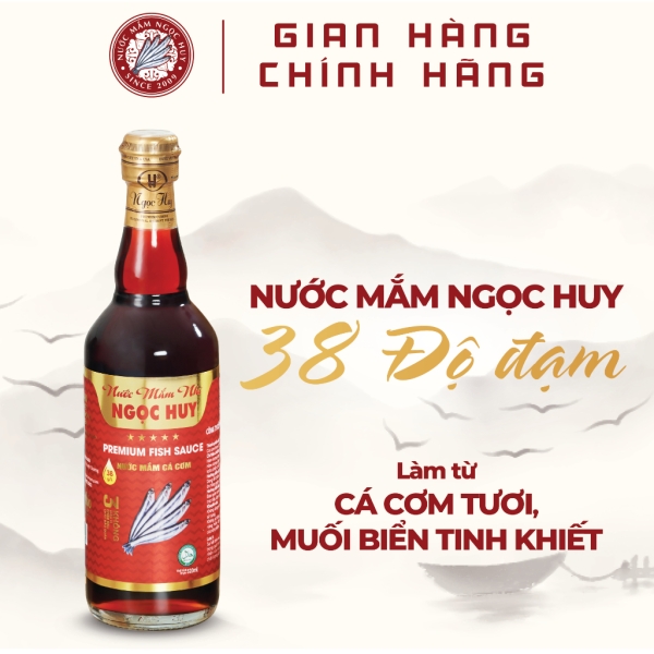 Nước Mắm Nhĩ Ngọc Huy 38 Độ Đạm chai 520ml