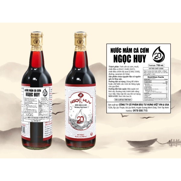 Nước Mắm Ngọc Huy 20 Độ Đạm Chai 750ml